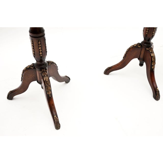 Metal Antique French Marble Top Wine Tables, 1930, Set of 2 For Sale - Image 7 of 9