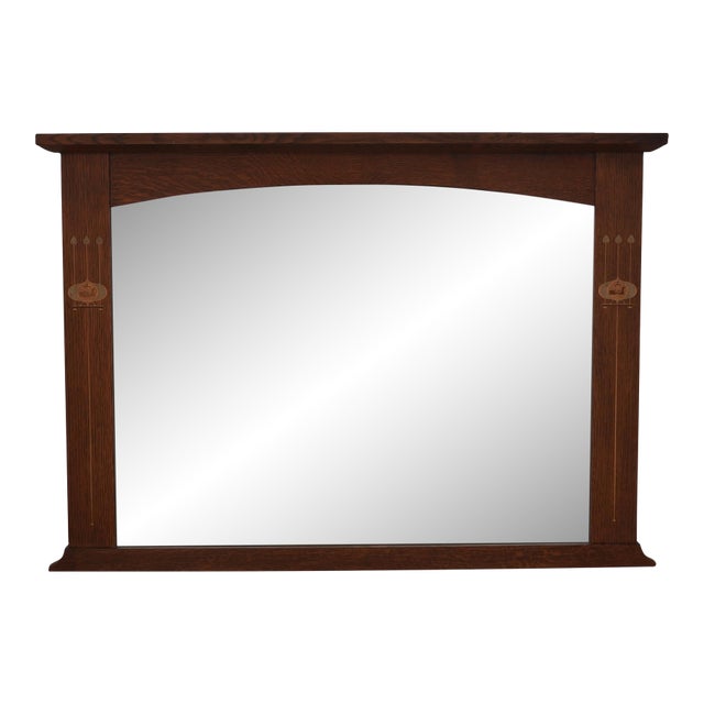 Stickley Harvey Ellis Mission Oak Inlaid Mirror For Sale