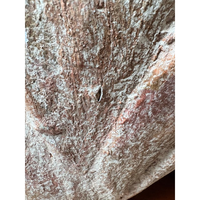 Terra Cotta Large Hand-Thrown Terracotta Floor Jar With Artichoke Relief, Scroll Handles and Natural Whitewash Patina For Sale - Image 8 of 15