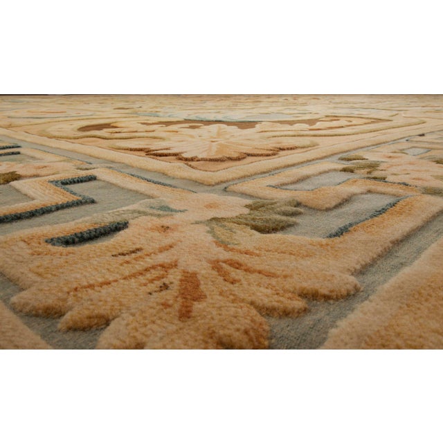 Modern Savonnerie-Inspired Wool with Sculpted High-Low Texture Doris Leslie Blau For Sale - Image 4 of 6