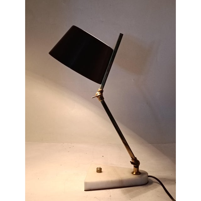 Adjustable Brass Table Lamp with Marble Base from Stilux Milano, Italy, 1950s For Sale - Image 9 of 12