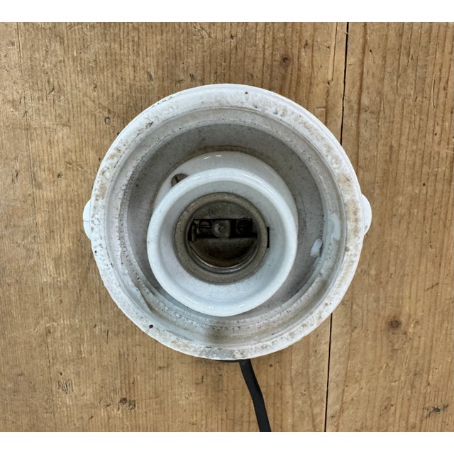 Vintage Porcelain and Milk Glass Ceiling Light, 1960s For Sale - Image 9 of 14