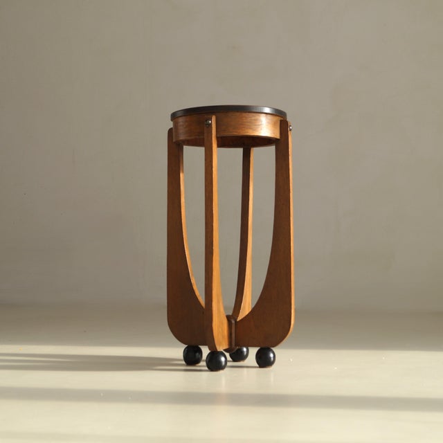 Dutch Amsterdam School Art Deco Sculptural Table on Ball Feet, 1920s For Sale - Image 13 of 18