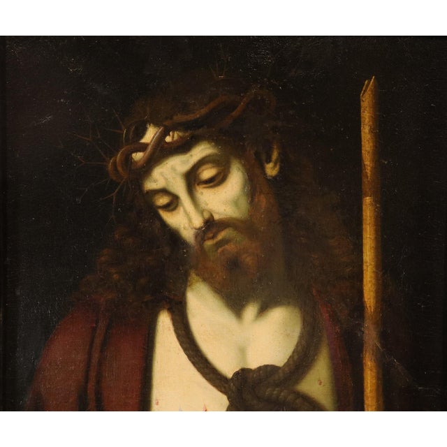 Andrea Solario follower of Ecce Homo Solario, Portrait Composition, 1600, Oil on Canvas For Sale - Image 8 of 16