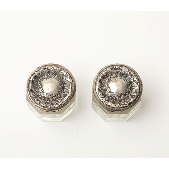 Pair of 19th C. Cut Glass and Silver Jars For Sale - Image 10 of 11