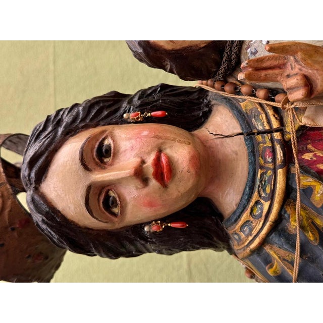 Virgin and Child in Polychrome Wood For Sale - Image 11 of 15