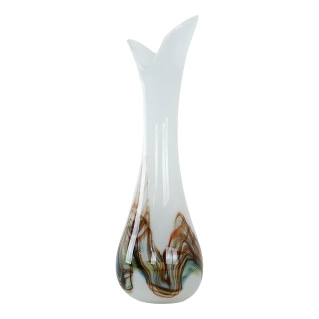 Vintage Danish Glass Vase, 1970s For Sale