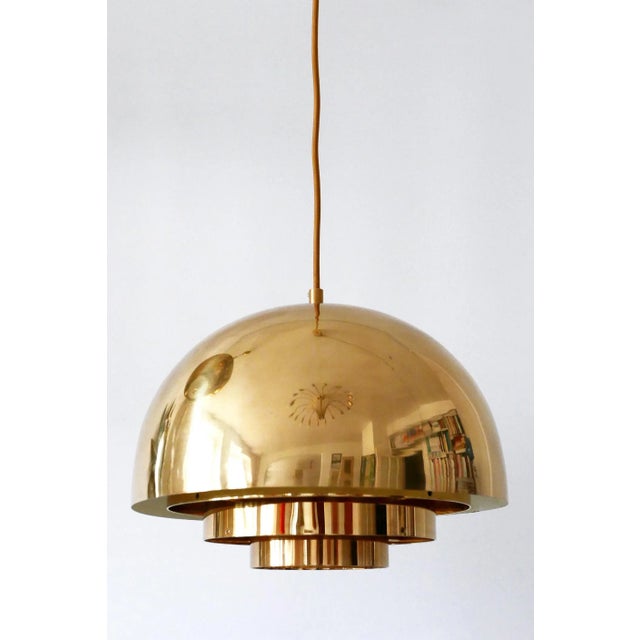 German Brass Pendant Lamp from Vereinigte Werkstätten Collection, 1960s For Sale - Image 9 of 17