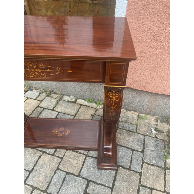 Biedermeier Console Inlaid in Mahogany, 1840s For Sale - Image 6 of 18