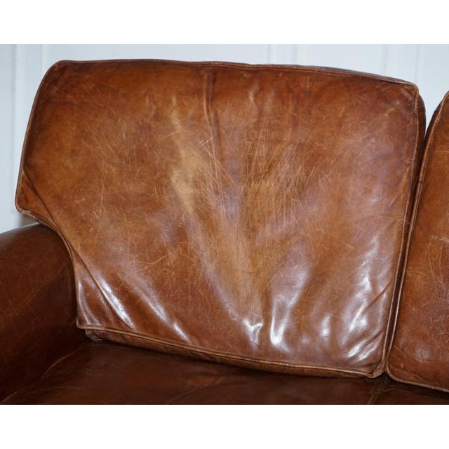 Balmoral Two Seater Brown Heritage Leather Sofa in the style of Halo and Timothy Oulton For Sale - Image 11 of 16