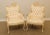 High Quality Vintage Carved Solid Wood, Painted Frame, Custom Upholstered Armchairs