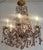 Vintage Gilded Metal Murano Glass Drop Chandelier, 1940s For Sale - Image 15 of 18