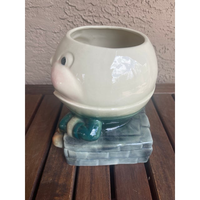 1960s Mid Century Brush McCoy Pottery Humpty Dumpty Beanie Hat, W18 Cookie Jar For Sale - Image 5 of 10