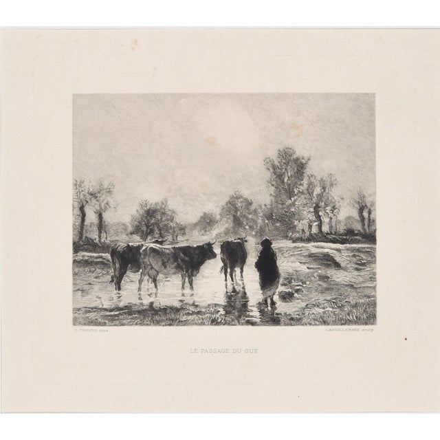 Frédéric August Laguillermie, The Ford Crossing, Etching, Late 19th Century For Sale - Image 3 of 3