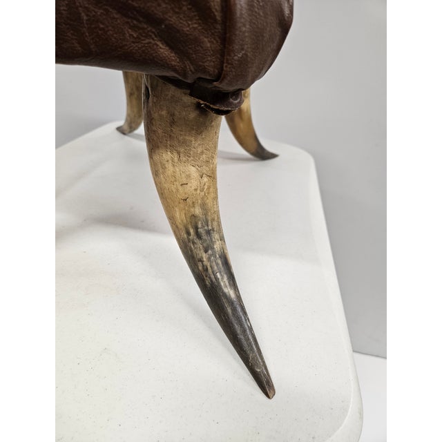 Southwest Horn and Leather Footstool For Sale - Image 13 of 17