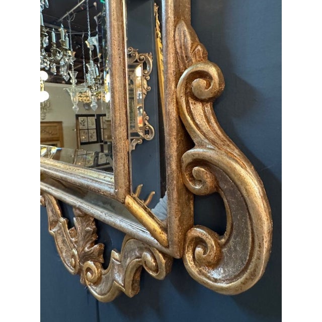Vintage Italian Silver Leaf Wood Mirrors For Sale - Image 4 of 5