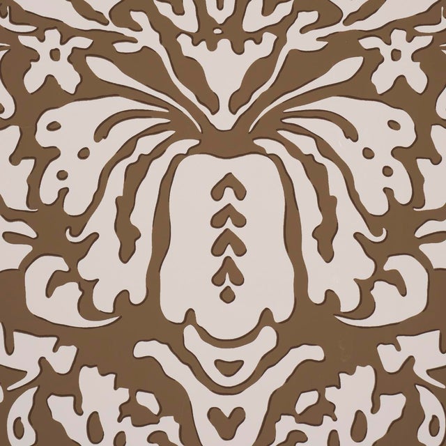 Contemporary SAMPLE - Schumacher x Veere Greeney Suffolk Damask Wallpaper In Brown For Sale - Image 3 of 4