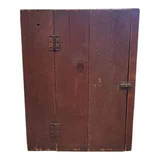 Antique Primitive Rustic Hanging Cabinet For Sale
