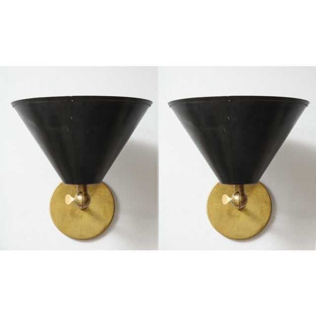 Brass Bespoke Brass Sconces Inspired by Midcentury Design - a Pair For Sale - Image 8 of 8