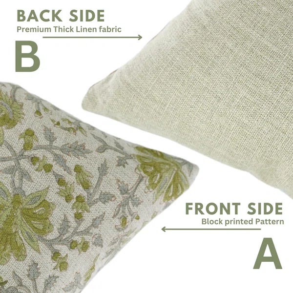 Fabdivine Handmade Decorative Cushion Cover 18x18 Thick Linen- Neerabel For Sale - Image 4 of 5