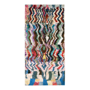 Vibrant Jewel Tone Colors Primitive and Tribal Berber Vintage Moroccan Boucherouitte Rug