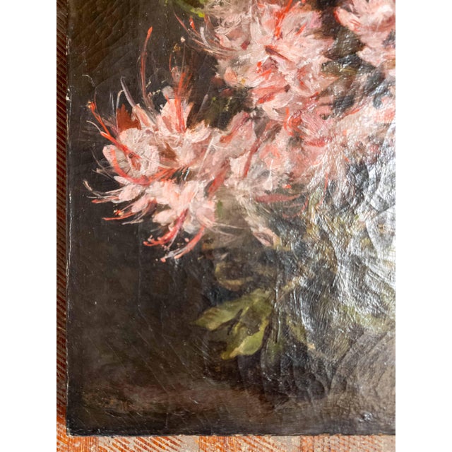 19th Century American Impressionist Floral Study of Azalea, Signed Minet For Sale - Image 10 of 18