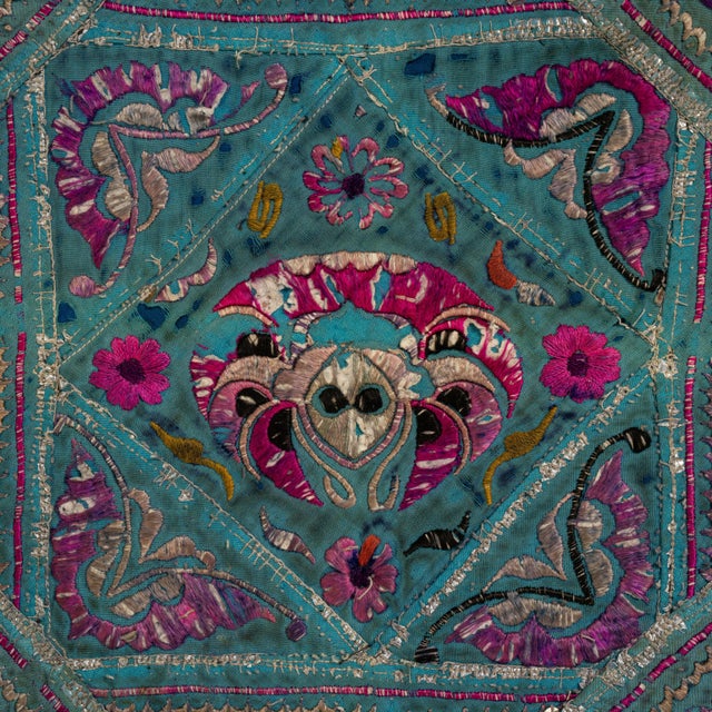 Early 20th Century China Green Textile Wall Hanging For Sale - Image 13 of 15