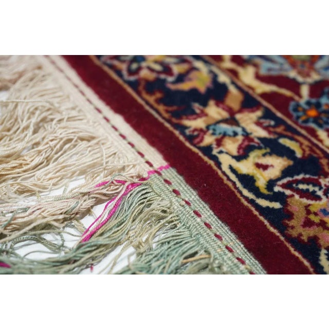 Extremely Fine Persian Isfahan Wool and Silk Rug 3'4'' X 5'0" For Sale In New York - Image 6 of 12
