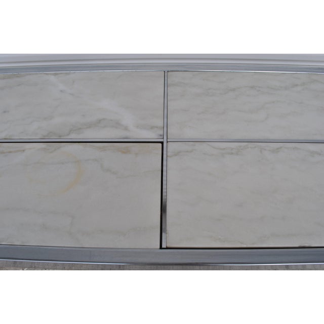 Milo Baughman Pace Style Chrome & Marble Console For Sale - Image 10 of 13