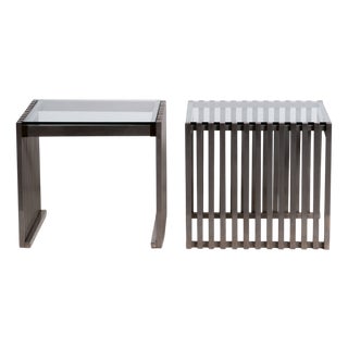 Glass Coffee Tables, Set of 2 For Sale