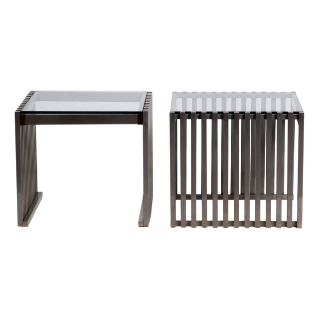 Glass Coffee Tables, Set of 2 For Sale