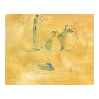 "French Pottery" Ink Drawing by Martha Holden For Sale