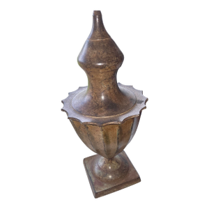 Vintage 9" Hosley Classic Collection Lidded Urn| Patinated Brass Finish|Fluted Metal Ginger Jar