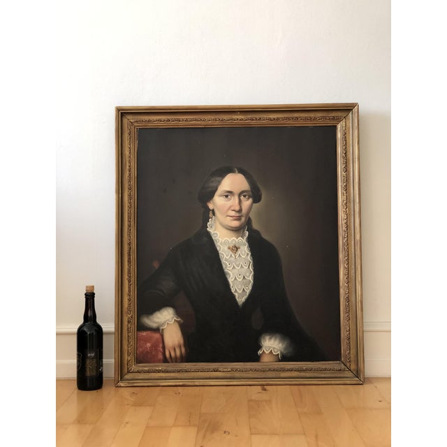 Portrait of Friedericke Dreysel, 19th Century, Oil Painting on Panel, Framed For Sale - Image 11 of 15
