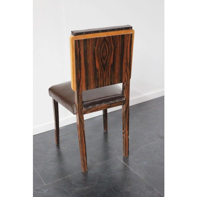 This chair is made from maple and zebrawood.