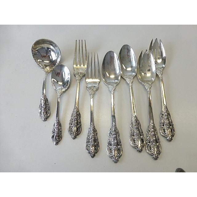 Baroque Late 20th Century Baroque by Godinger Silver Plated Flatware Set for 12+ 70 Piece With Serving Pieces For Sale - Image 3 of 6