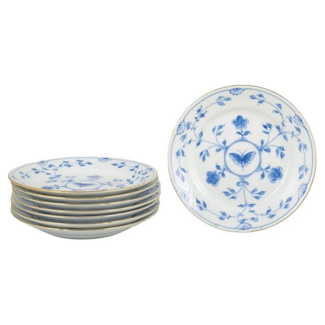 1970s Butterfly Dessert Plates with Gold Rim from Bing & Grøndahl, 1970s, Set of 8 For Sale - Image 5 of 5