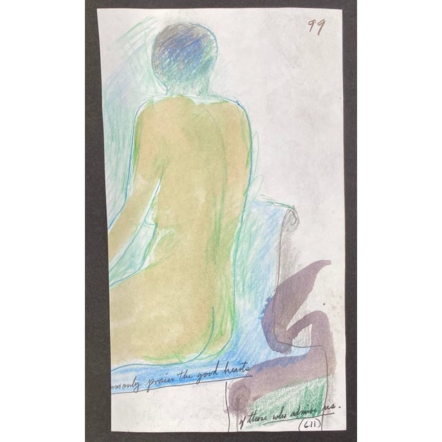 Double sided mixed media watercolor and oil pastel from the estate of Chicago artist James Frederic Bone (1929-2015) Bone...