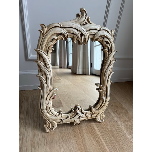 A heavy and highly decorative Syroco Wood Rococo Revival/Hollywood Regency tabletop mirror dating to the 1930s–1940s. This...