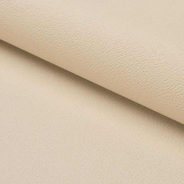 Schumacher Sample - Schumacher Textured Vegan Leather Fabric In Cream For Sale - Image 4 of 5