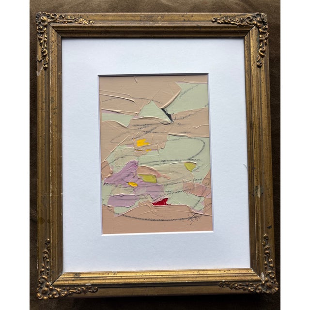 Contemporary Alexis Walter Abstract Painting in Old Art Deco Frame For Sale In Houston - Image 6 of 6