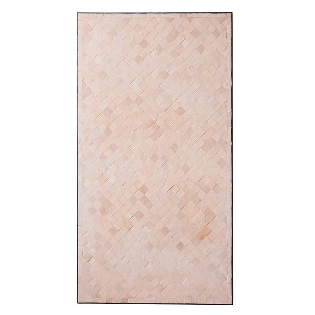 Metal Matthew Izzo Home Moroccan Zellige Unglazed Pink Tile and Iron X Base 51" Rectangle Coffee Table For Sale - Image 7 of 7