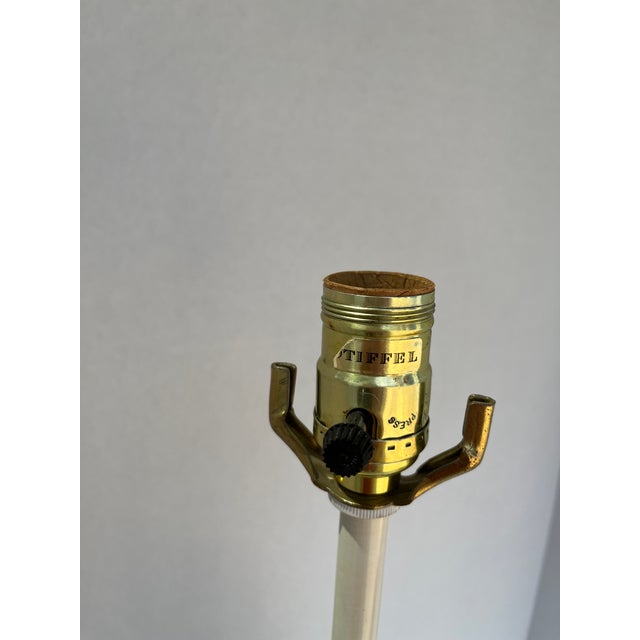 Metal Mid-Century Stiffel Hollywood Regency Brass and Gilded Enamel Table Lamp For Sale - Image 7 of 7