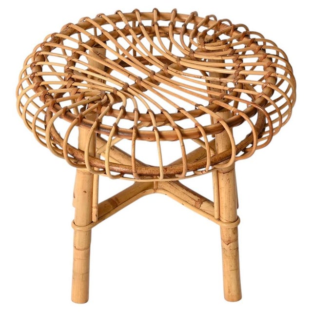 Italian Side Table in Rattan and Bamboo from Franco Albini, 1960s For Sale - Image 11 of 11