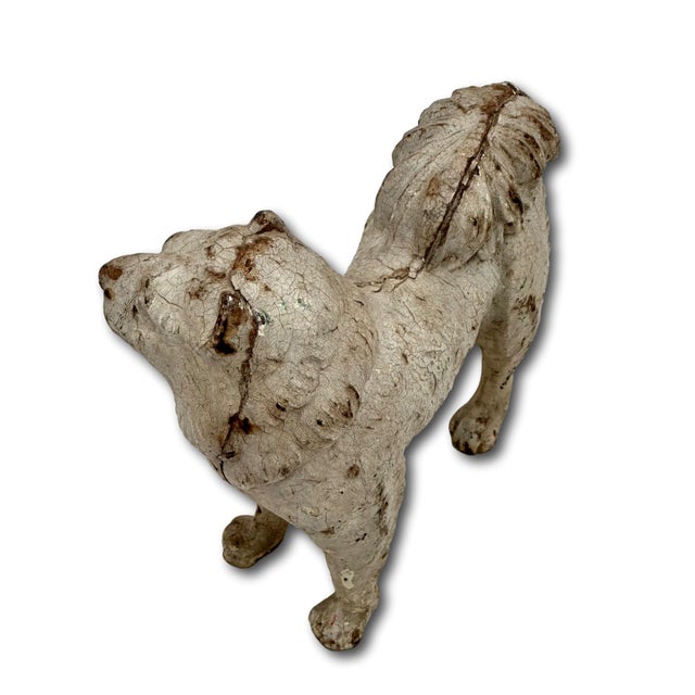 Very Rare & Hard 2 Find Model Antique American Cast Iron Standing Chow Chow Dog Doorstop - Circa 1920s For Sale - Image 13 of 18