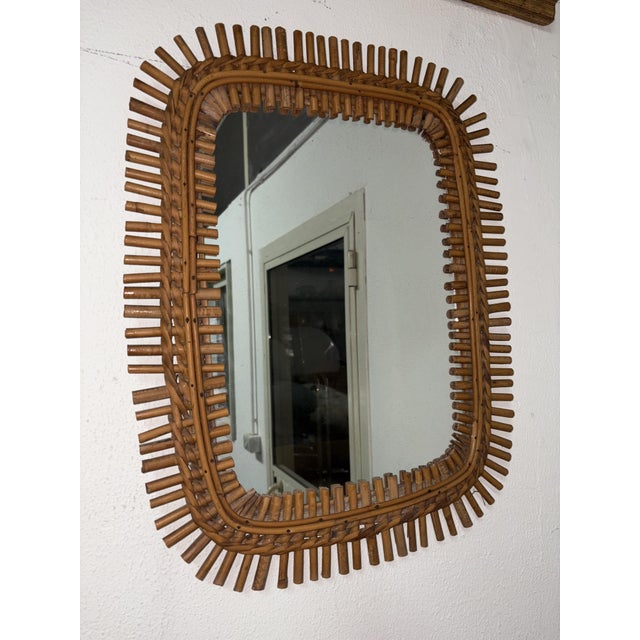 Vintage Mirror in Bamboo, 1960s For Sale - Image 11 of 11