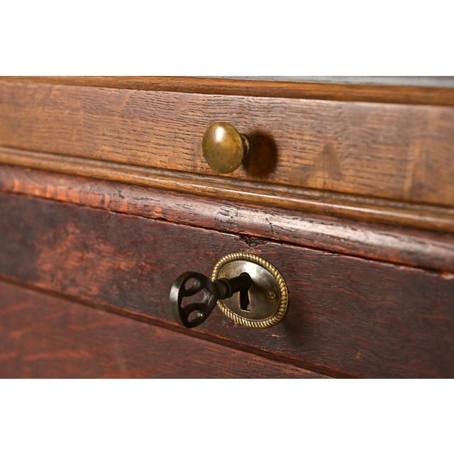 Antique Mission Oak Arts & Crafts Barrister Bookcase With Drop Front Secretary Desk by Gunn, Circa 1920s For Sale - Image 9 of 14