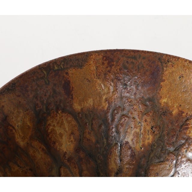 1950's Studio Made Mottled Pottery Decorative Bowl For Sale In New York - Image 6 of 14