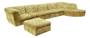 Modular Sofa in Olive Green Velvet by Laauser, 1970s, Set of 7