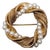 Vintage 1960s Signed Napier Goldtone Faux-Pearl Wrapped Circle Brooch For Sale